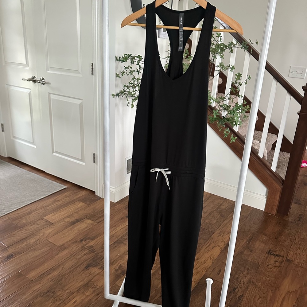 Vuori Black Jumpsuit Sleek Performance Fabric
